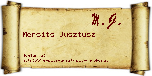 Mersits Jusztusz névjegykártya